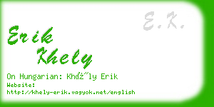 erik khely business card